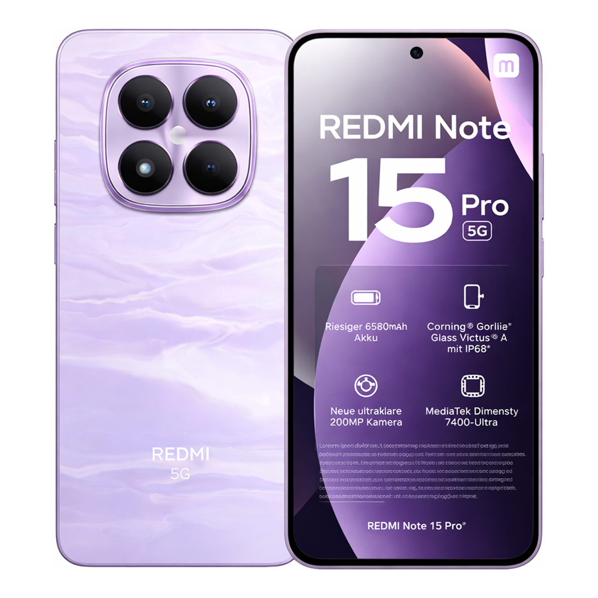 смартфон xiaomi redmi note 15 pro 5g 8/256 гб purple