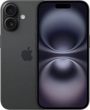 смартфон apple iphone 16 128 гб, black (nano-sim + esim)