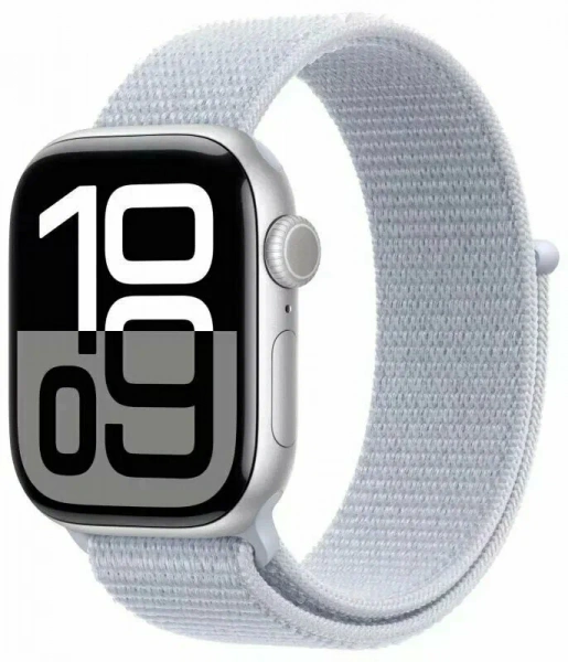 умные часы apple watch s10 46 mm silver  blue cloud sport loop