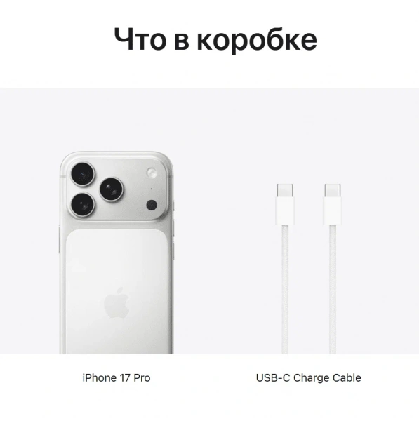 смартфон apple iphone 17 pro max 256 гб, "cеребристый" | silver (esim)
