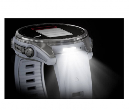 умные часы watch garmin fenix 8 43 amoled silver with whitestone silicone