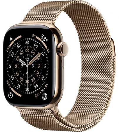 умные часы apple watch s11 42mm gold titanium case with milanese loop gold