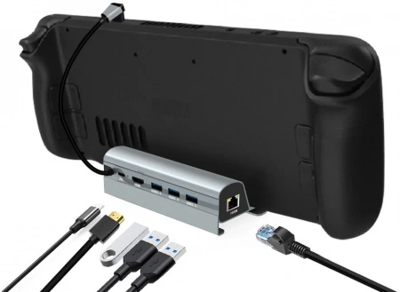 steam deck 6 in 1 usb-c docking station with m.2 ssd enclosure with 65w steam deck 6 in 1 usb-c docking station with m.2 ssd enclosure with 65w