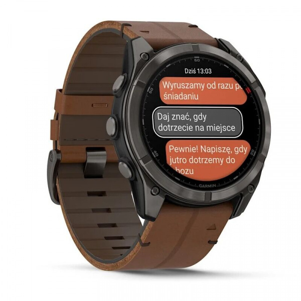 умные часы watch garmin fenix 8 pro 51mm amoled sapphire titanium carbon grey chestnut leather 010-03199-40